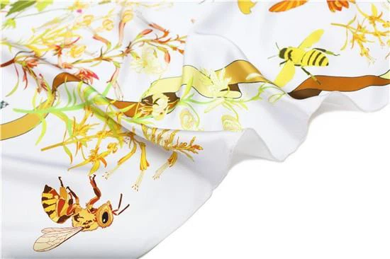 Floral Design Silk Scarf